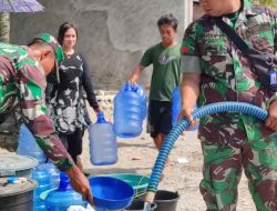 Peduli Kemanusiaan, Kodim 1429/Butur Salurkan Air Bersih di Dusun Wakurempa