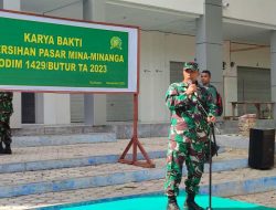 Dandim 1429/Butur Ciptakan Kondisi Pasar Bersih dan Sehat