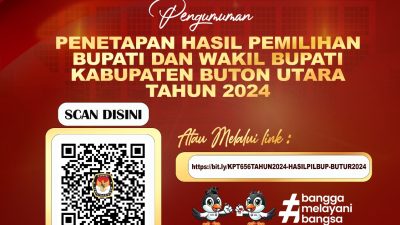 Penetapan Hasil Pemilihan Bupati dan Wakil Bupati Kabupaten Buton Utara Tahun 2024