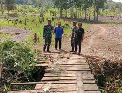 Dandim 1413/Buton Tinjau Jembatan Penghubung Jalan Tani di Desa Lasembangi